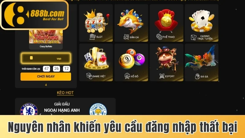 Nguyên nhân khiến yêu cầu đăng nhập thất bại