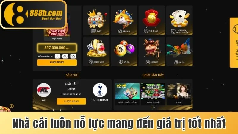 Giới Thiệu 888b - Thương Hiệu Số 1 Chuyên Về Cá Cược 1 Nhà cái luôn nỗ lực mang đến giá trị tốt nhất