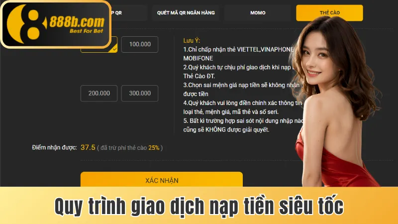 888B - 888B Đăng Nhập - Link Vào 888B Mới Nhất 2025 205 Quy trình giao dịch nạp tiền siêu tốc với đa phương thức