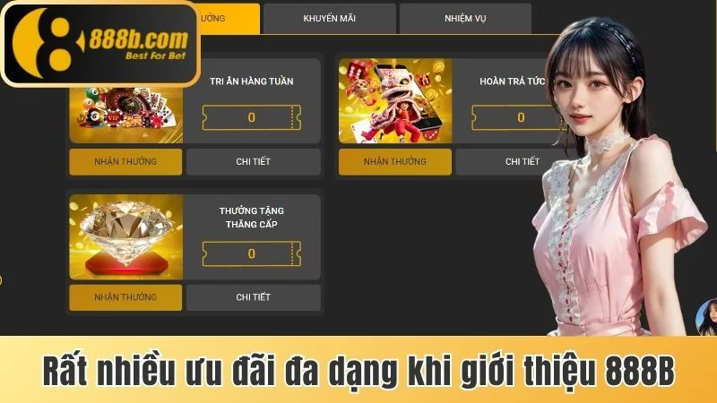 Giới Thiệu 888b - Thương Hiệu Số 1 Chuyên Về Cá Cược 3 Rất nhiều ưu đãi đa dạng khi giới thiệu 888b